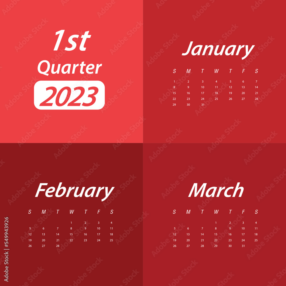 Q1 First Quarter of 2023 Calendar
