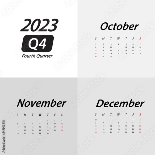 Q4 Fourth Quarter of 2023 Calendar
