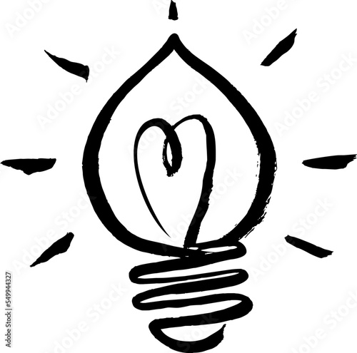 doodle style light bulb vector illustration
 photo