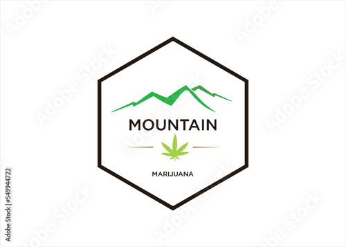 mountain farm cannabis marijuana agriculture logo design