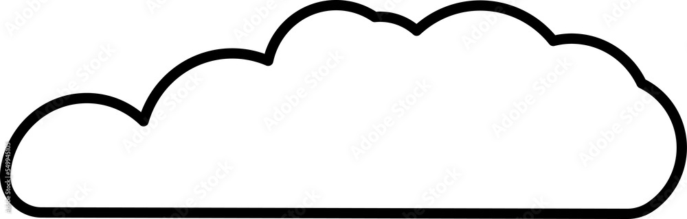 Fototapeta premium Cloud element in PNG type. Flat illustration style. Minimal object.