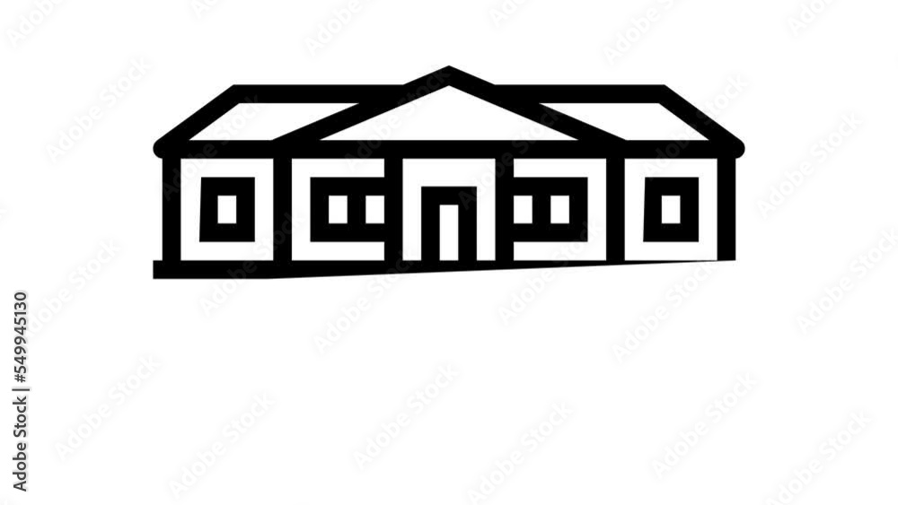 ranch house line icon animation ranch house line icon animation