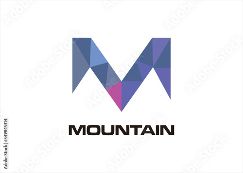 m logo mountain concept