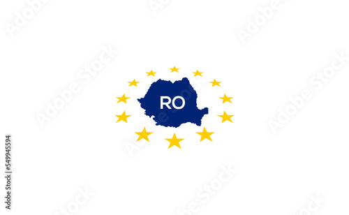 Schengen Romania Flag of Europe 12 golden stars Schengen Visa Approved Romanian