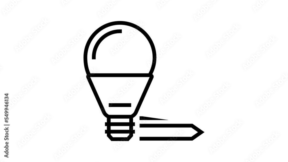 efficient light bulb line icon animation efficient light bulb line icon animation
