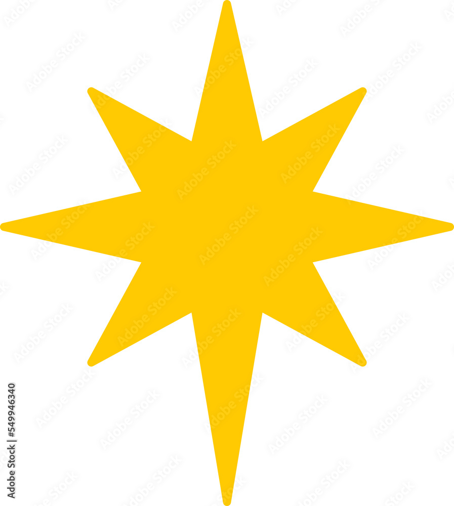 Golden Christmas Star of Bethlehem illustration isolated