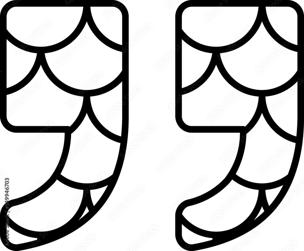Fish Scale Pattern Symbol Quotation Sign Stock Vector | Adobe Stock