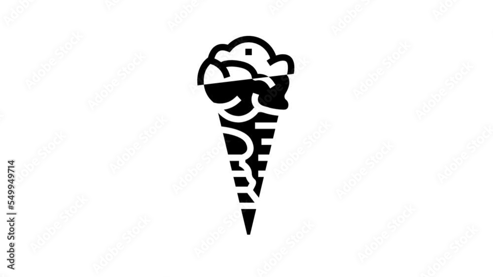italian ice cream line icon animation italian ice cream line icon animation