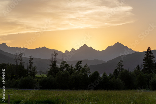 sunset in the mountains