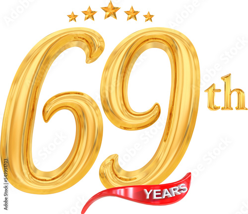 69th year anniversary gold number