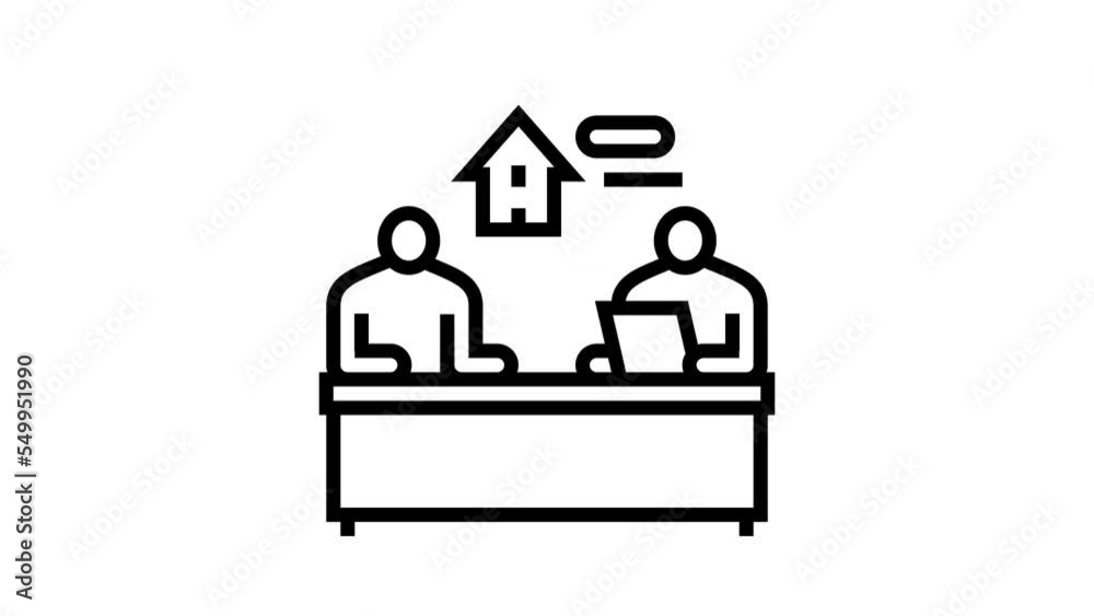 lease services property estate home line icon animation