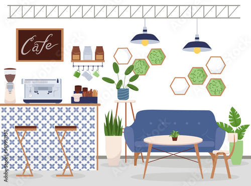 Modern Cafe Interior Background