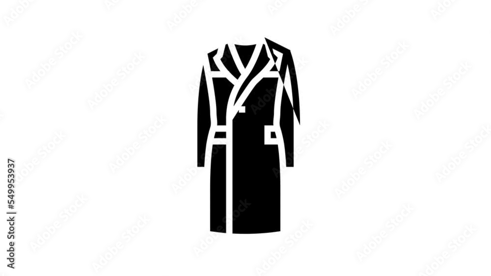 overcoat outerwear male line icon animation overcoat outerwear male line icon animation