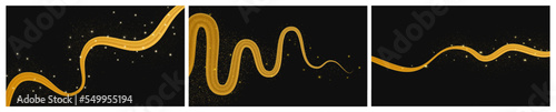 Golden wave with shiny and glitter effect