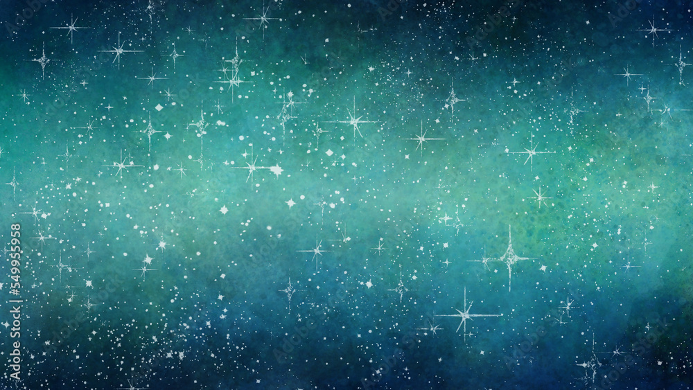 手描きの水彩の星空、キラキラ背景 Stock Illustration | Adobe Stock
