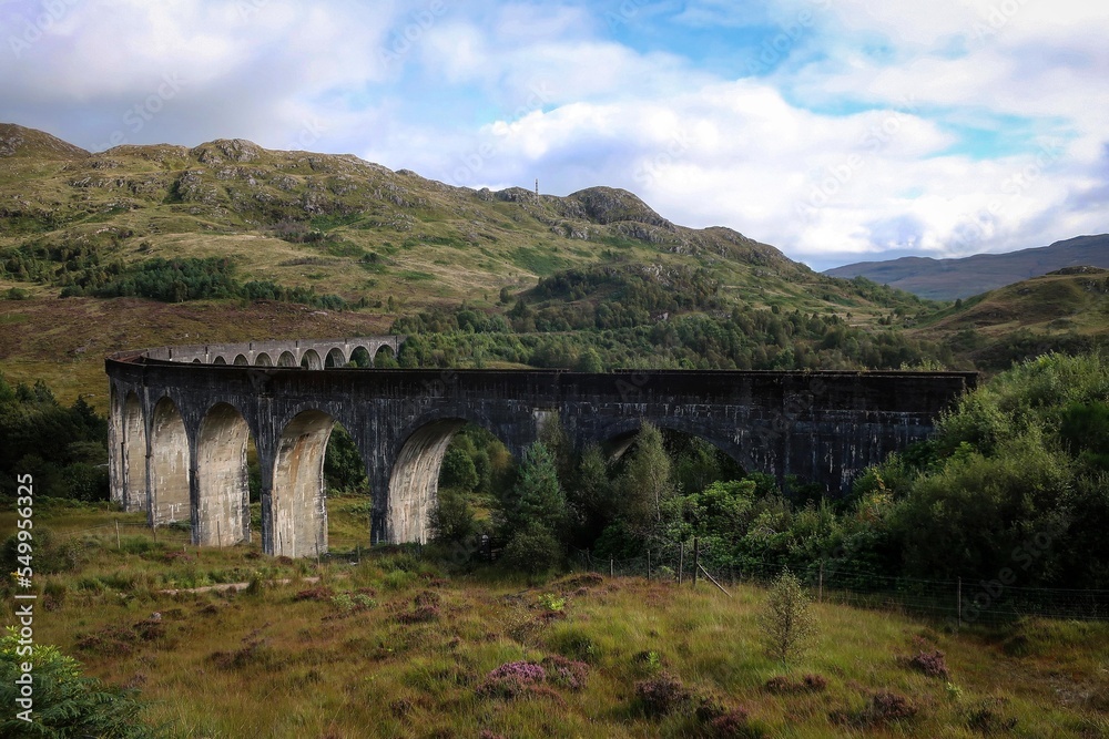 Glenfinnan viaduct in West Scottish Highlands, Scotland