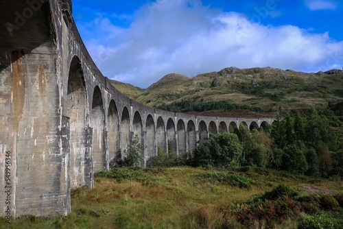 Glenfinnan viaduct in West Scottish Highlands, Scotland
