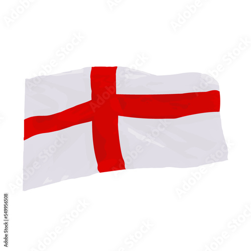 flying flag of england - vector illustration