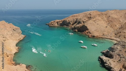 Aerial view of Jet Skis in Oman Paradise