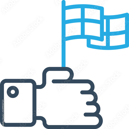 Achievement flag Vector Icon
