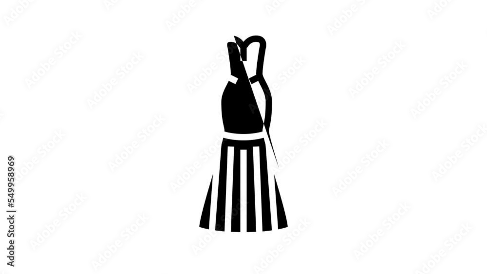 mermaid wedding dress line icon animation mermaid wedding dress line icon animation