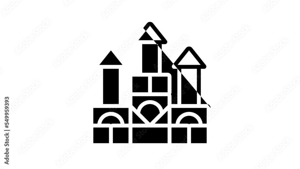 building blocks line icon animation building blocks line icon animation