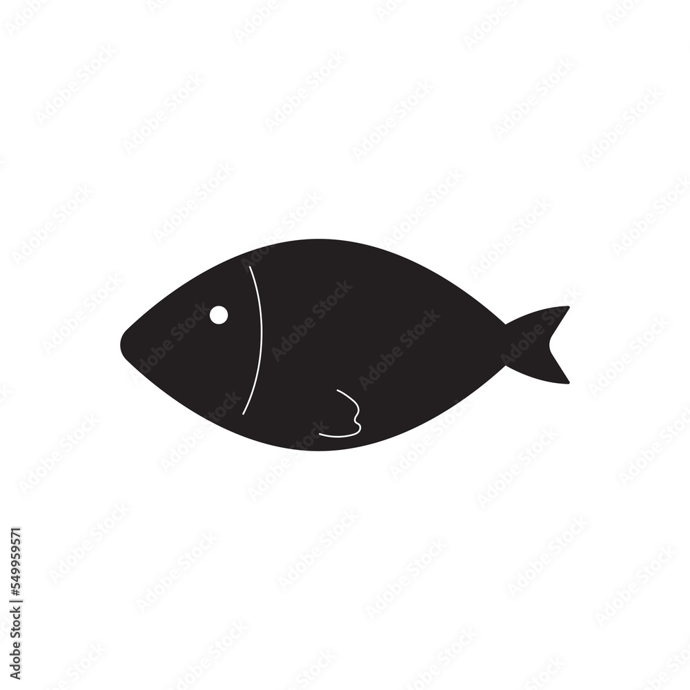 Fish icon isolated flat design vector illustration Fish icon isolated flat design vector illustration