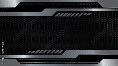 Abstract background dark with carbon fiber texture vector illustration and metal texture. Vector abstract graphic design banner pattern presentation background wallpaper web template.