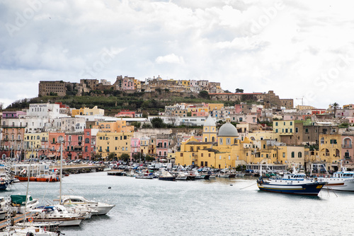 beautiful italian island procida famous for its colorful marina, tiny narrow streets and many beaches © Melinda Nagy