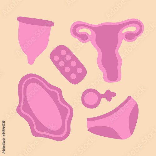 Menstrual days vector isolated set.