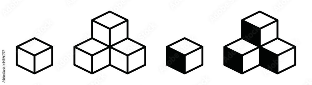 Cube icon. Box icon, vector illustration Cube icon. Box icon, vector illustration
