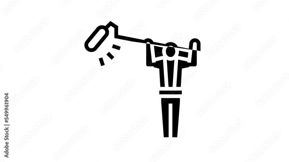 sound recoding video production line icon animation