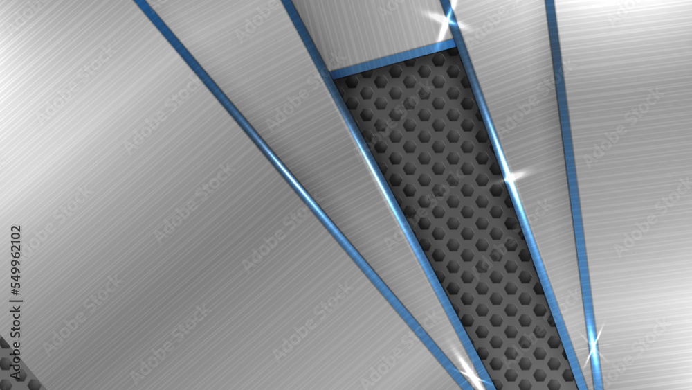 Obraz premium Dark abstract polygonal background with metal texture