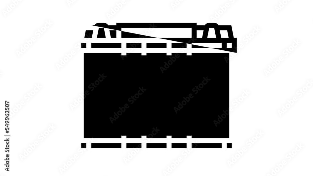 silver calcium battery line icon animation silver calcium battery line icon animation