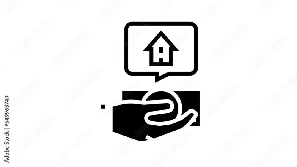 payment rental property estate home line icon animation payment rental property estate home line icon animation