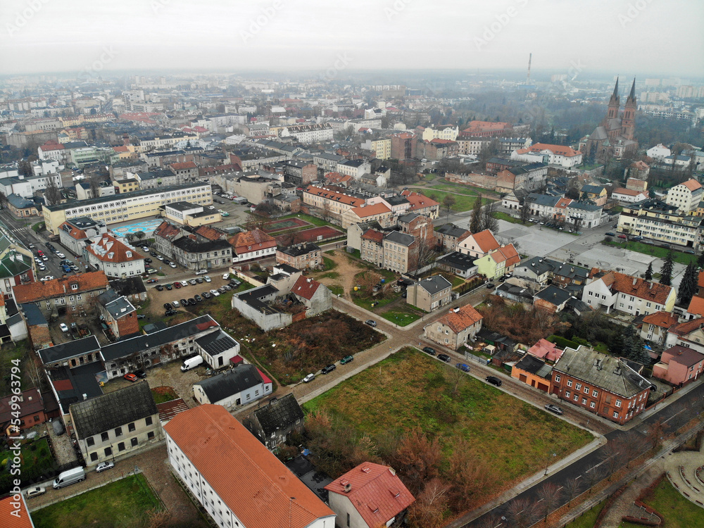 Włocławek z lotu ptaka, kujawsko-pomorskie, Polska/Wloclawek city aerial view, Kuyavian-Pomeranian region, Poland