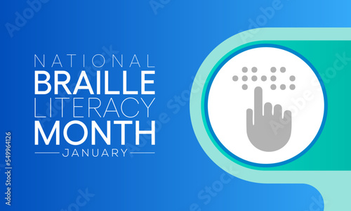 National Braille literacy month is observed every year in January. Vector illustration © Waseem Ali Khan