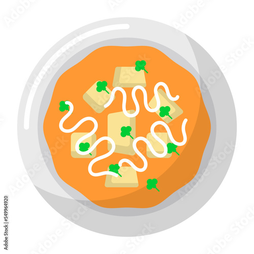 Shahi paneer Curry Concept, Creamy Mughlai cuisine vector color icon design, Asian Cuisines symbol, Most Popular Dishes Sign, Street Foods stock illustration 