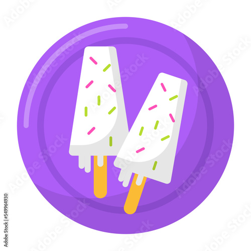 kulfi or  qulfi Concept, sweet of the Indian subcontinent and Mughalai frozen dairy dessert vector color icon design, Asian Cuisines symbol, Most Popular Dishes Sign, Street Foods stock illustration 