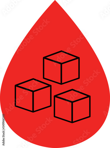 Sugar In The Blood on white background. Diabet  symbol. Glycemia sign. flat style.