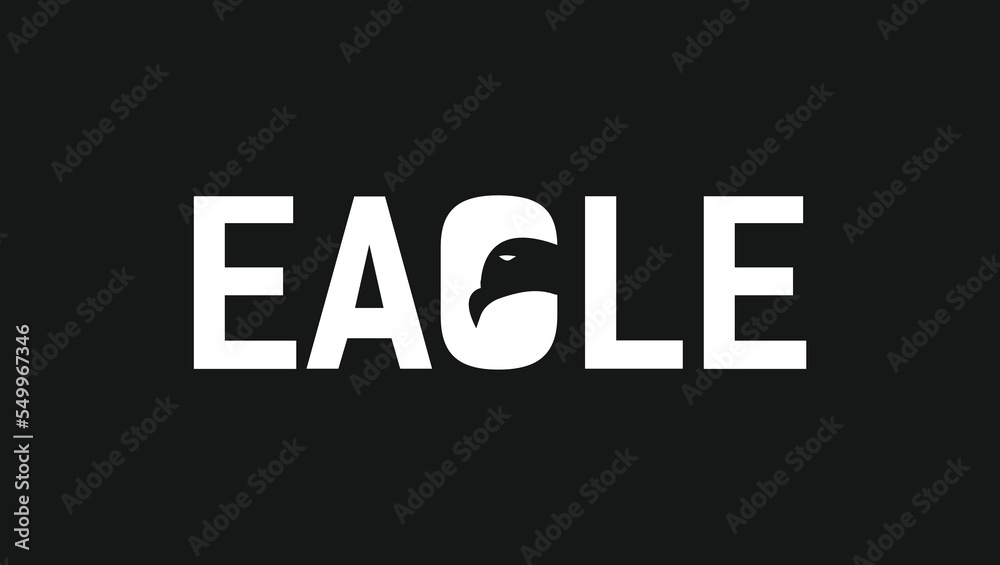 text effect eagle work mark logo