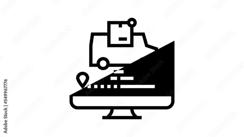 in transit parcel status line icon animation in transit parcel status line icon animation