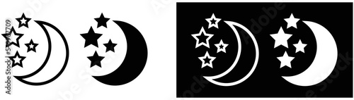 sleep mode icon set. style sign or symbol for app and web, vector illustration