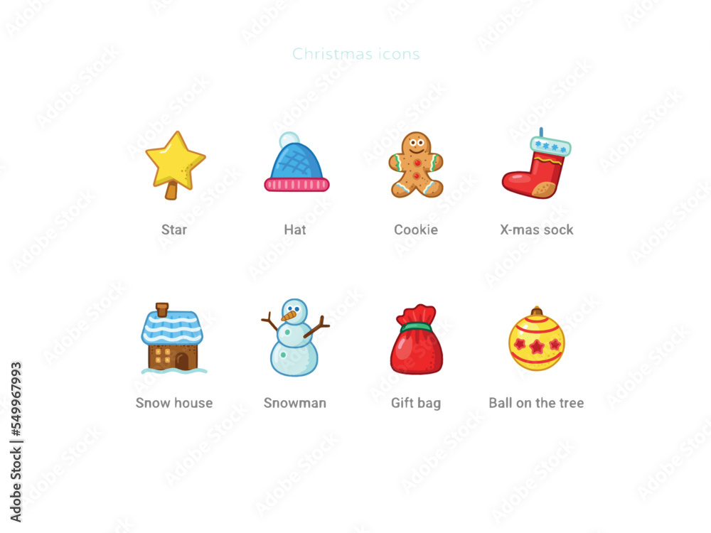 Christmas Icons stickers logo illustrations
