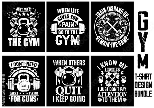 Gym T shirt design bundle, Gym quote bundle, set of Workout t shirt design, Fitness t shirt design 
