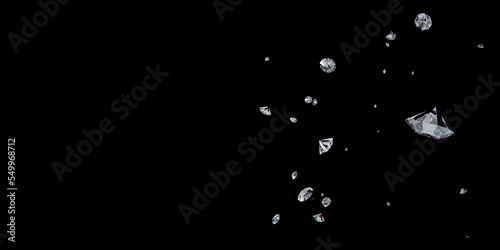 Falling luxury diamonds, fall gem, abstract light effect
