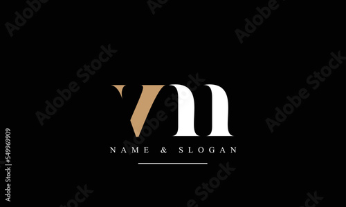 VM, MV, V, M abstract letters logo monogram