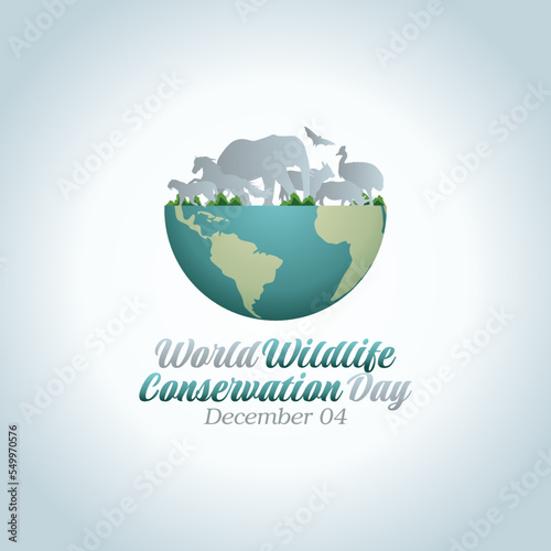 vector graphic of world wildlife conservation day good for world wildlife conservation day celebration. flat design. flyer design.flat illustration.