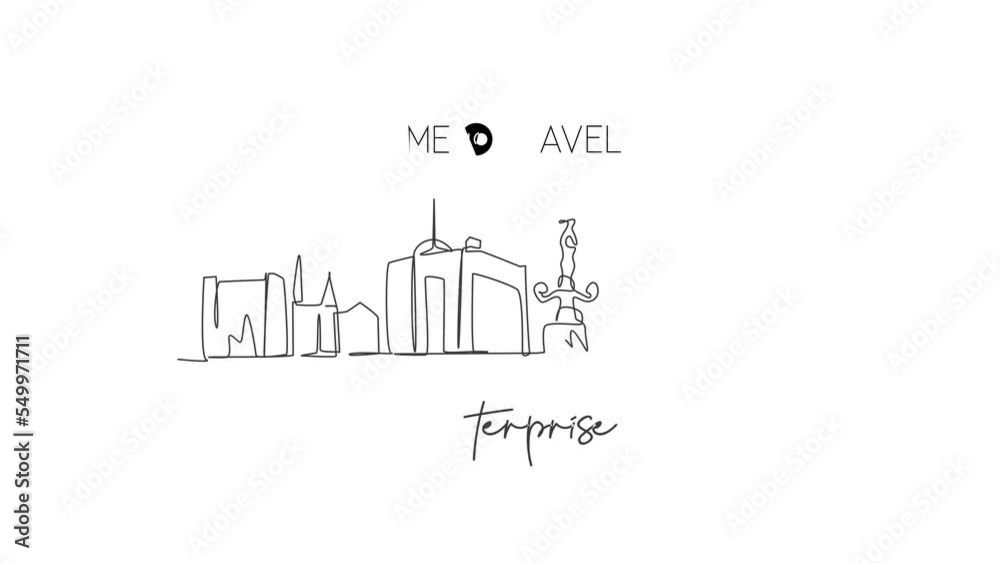 Animated self drawing of continuous line draw Enterprise city skyline, Alabama. Famous city scraper landscape. World travel home wall decor art poster print concept. Full length one line animation Animated self drawing of continuous line draw Enterprise city skyline, Alabama. Famous city scraper landscape. World travel home wall decor art poster print concept. Full length one line animation