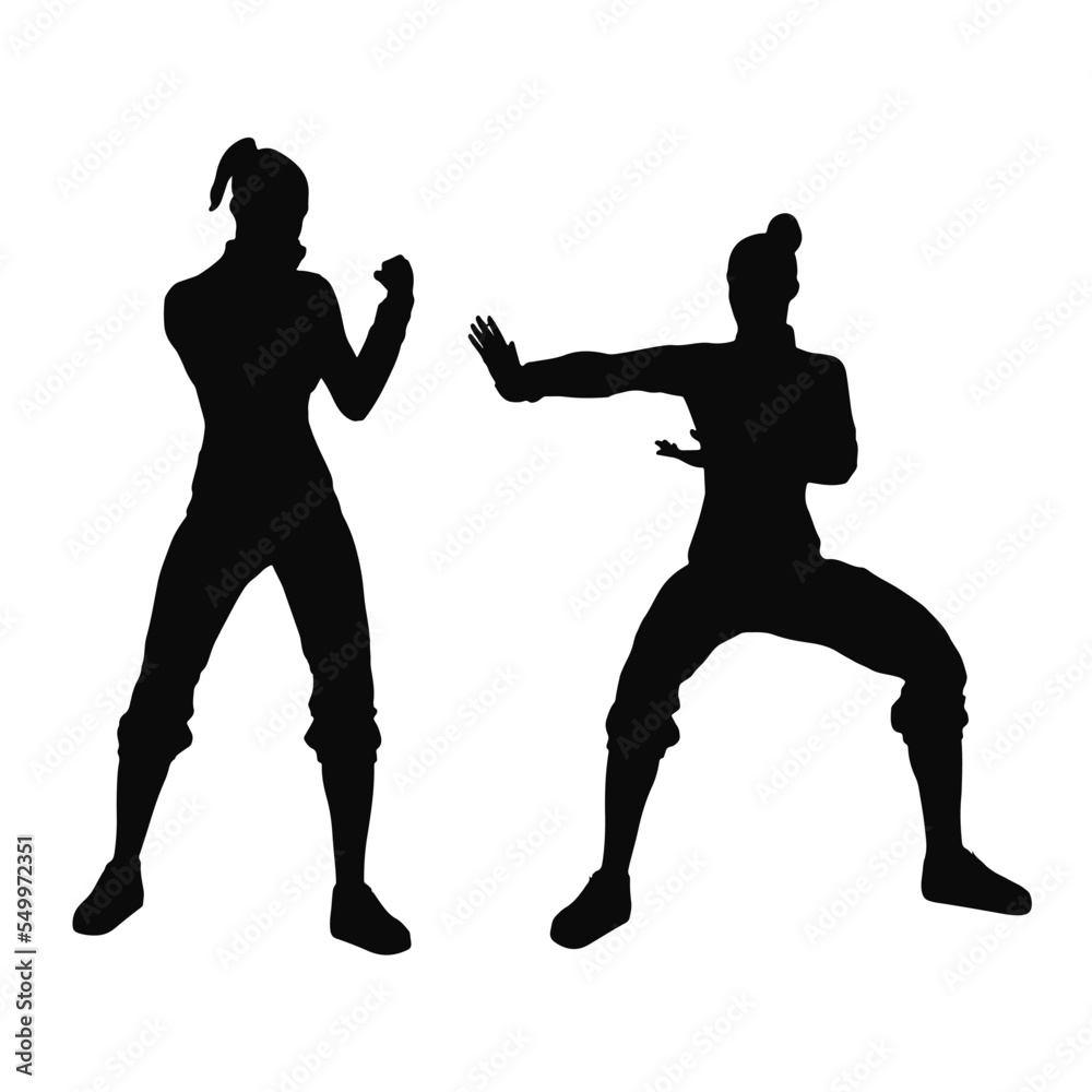 Two women fighting vector design isolated on white background. Two women fighting vector design isolated on white background.